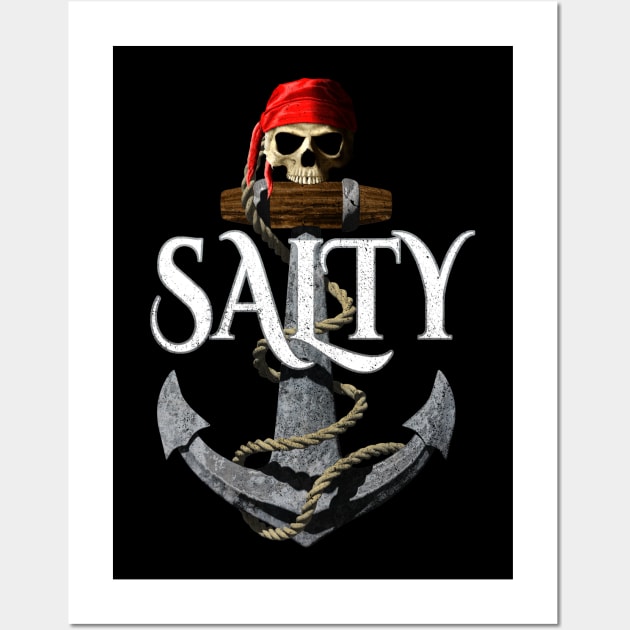 Salty Pirate Skull And Anchor Wall Art by macdonaldcreativestudios